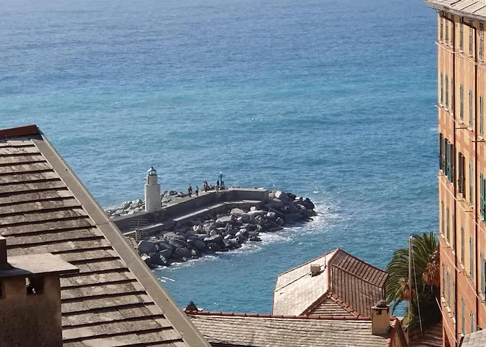 Vasto Panoramico 3 Min Mare Lägenhet Camogli